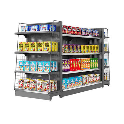 شراء 5-Shelf Metal Gondola Display Rack for Supermarkets 80kg Capacity online manufacture