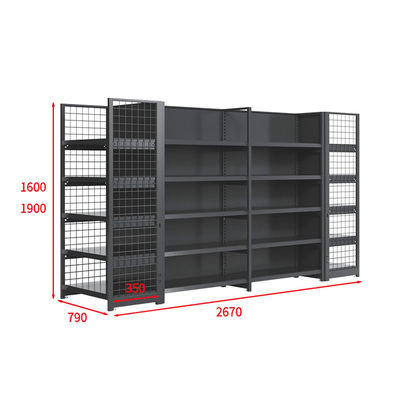 شراء Single-Sided Supermarket Shelf 5-Tier Galvanized Metal Retail Display online manufacture