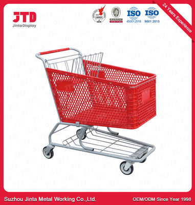 شراء 125L عربة عربة بلاستيكية على عجلات عربة التسوق أربع عجلات ODM online manufacture