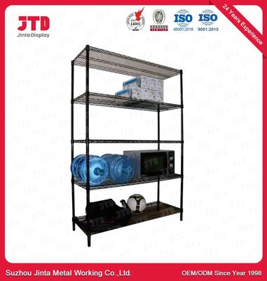 شراء 6FT 120kgs سلك عرض أرفف ODM أرفف غرفة المعيشة السوداء online manufacture