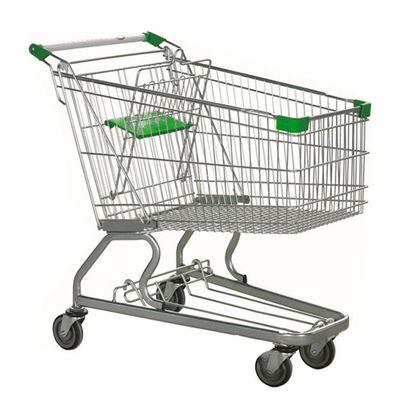 الشعارات المخصصة المريحة عربات التسوق المعدنية عربة للتسوق في المتاجر 60L-240L