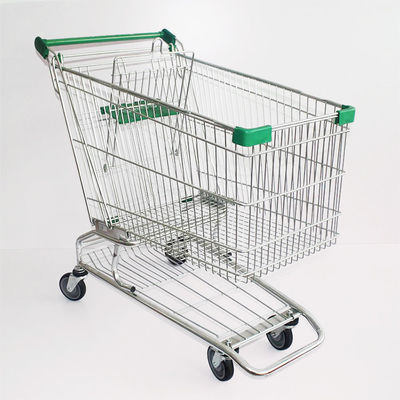 الشعارات المخصصة المريحة عربات التسوق المعدنية عربة للتسوق في المتاجر 60L-240L