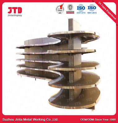 300mm مزدوج الوجهين الجندول رفوف السوبر ماركت ISO9001 نصف دائرة الرف