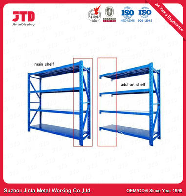 4000mm 2000kgs 4 طبقات الصلب الرف الأزرق 4 أرفف تخزين القدم