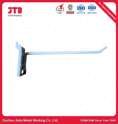 خط واحد مطلي بالمسحوق الأبيض Pegboard Hook للسوبر ماركت 300 مم 350 مم